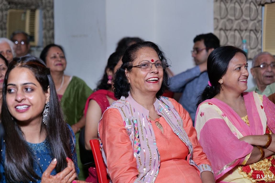 Enjoying a festive celebration surrounded by friends