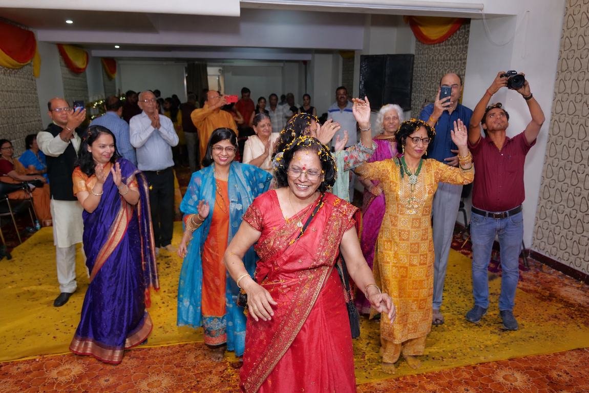 Dancing among friends at a festive celebration