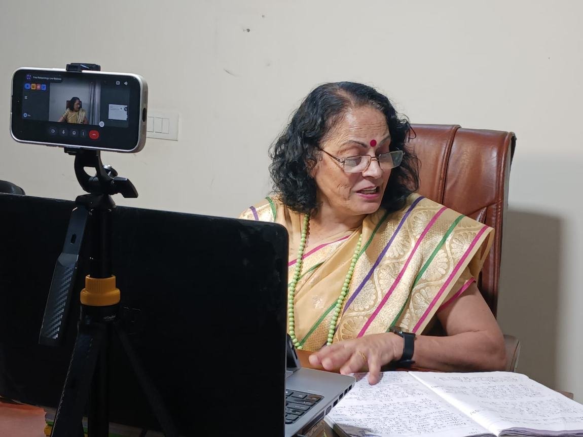 Speaking during a live numerology session